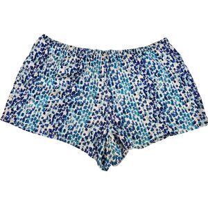 Cacique Abstract Print White Blue Green Sleepwear Shorts Size 22/24